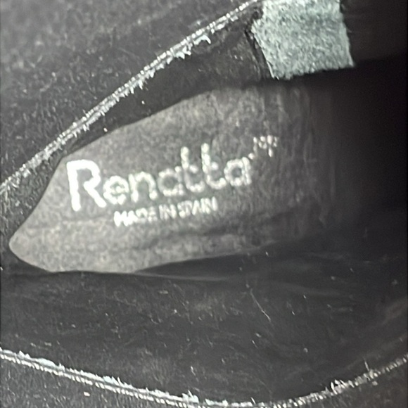 Renatta Made In Spain Heeled Black Suede Leather Pointed Toe Boots 40 (US 9) - Picture 13 of 16
